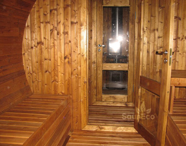 Three Room Barrel Wooden Sauna from Sauneco