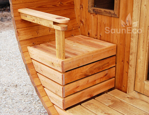 Two Room Barrel Sauna from Sauneco