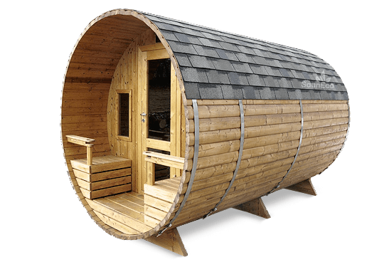Two room barrel sauna from Sauneco