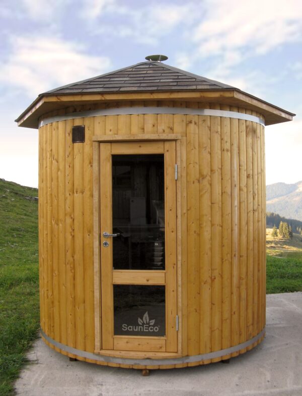 Wooden Barrel Sauna T24E from Sauneco