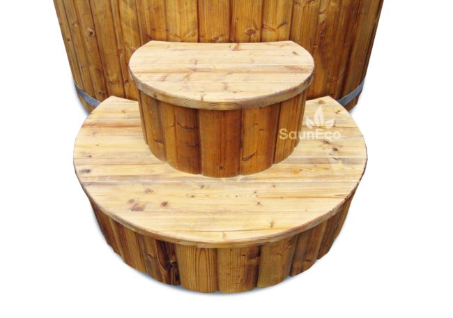 Wood Stairs For Hot Tub From Sauneco
